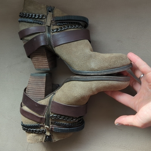 Trouve Ankle Booties Boho Festival Suede Leather Size 9 - Picture 6 of 14